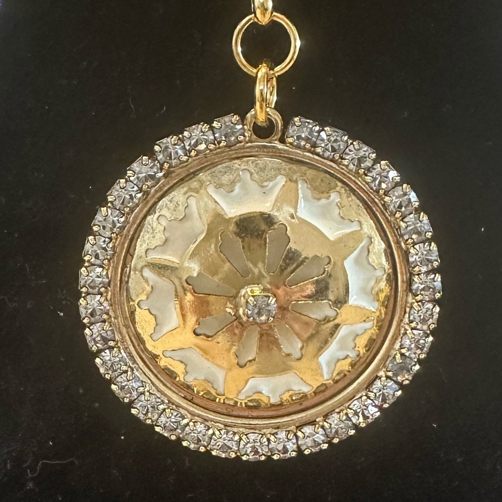 TOVA - Gold Plated Chain Charm Necklace w/ Angel Wings and Crown pendant - Picture 5 of 13